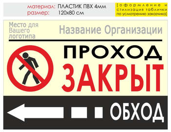 Информационный щит "обход слева" (пластик, 120х90 см) t09 - Охрана труда на строительных площадках - Информационные щиты - Магазин охраны труда ohranatruda-shop.ru